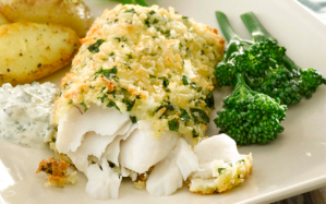 crispy-baked-hake-with-yogurt-tartar-sauce